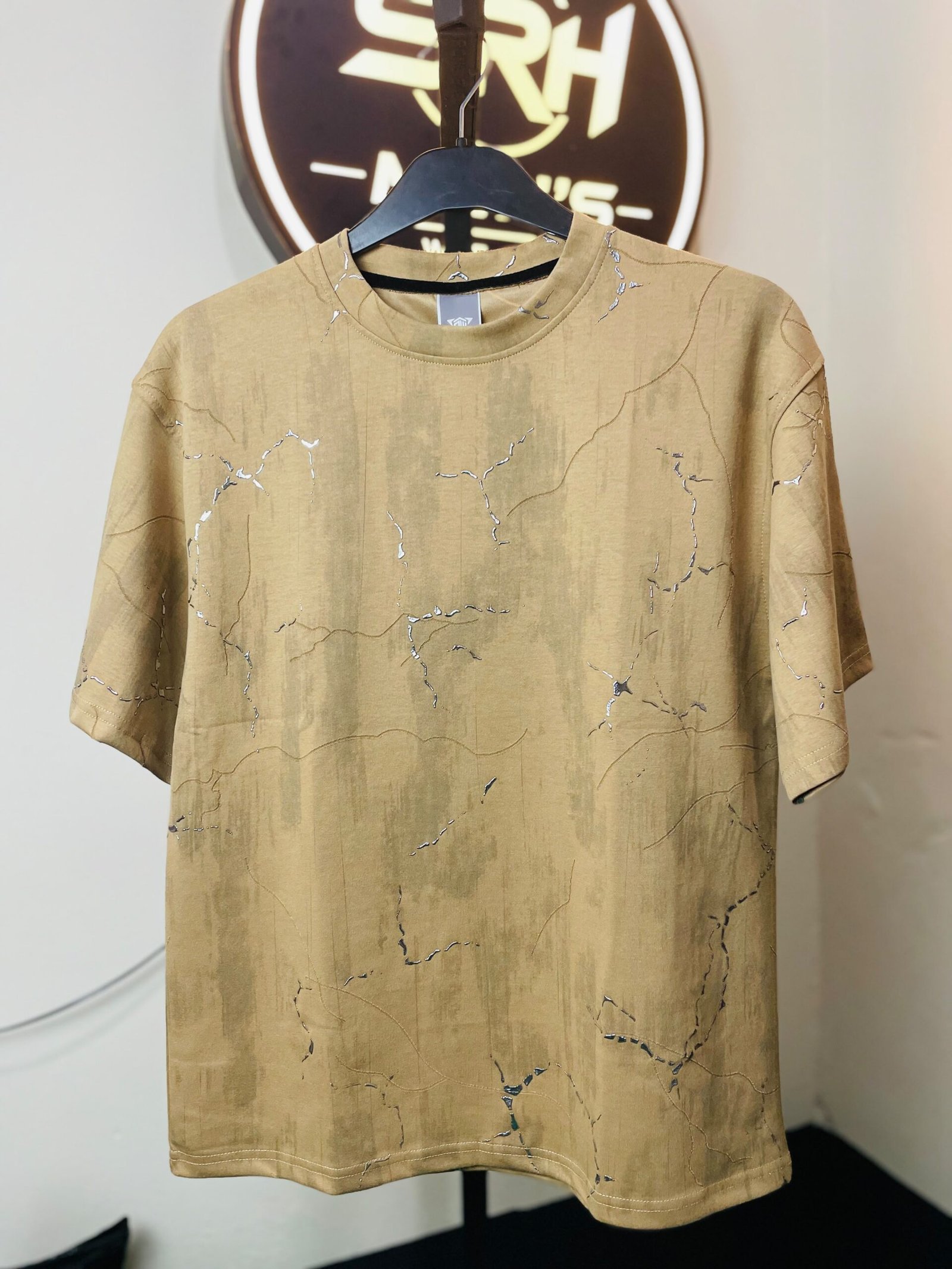 Marble print Drop Shoulder T-Shirt