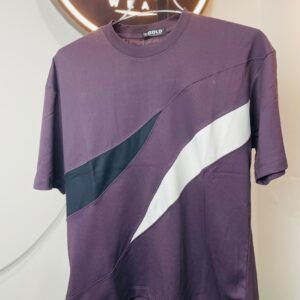 Purple Geometric Drop Shoulder T-Shirt