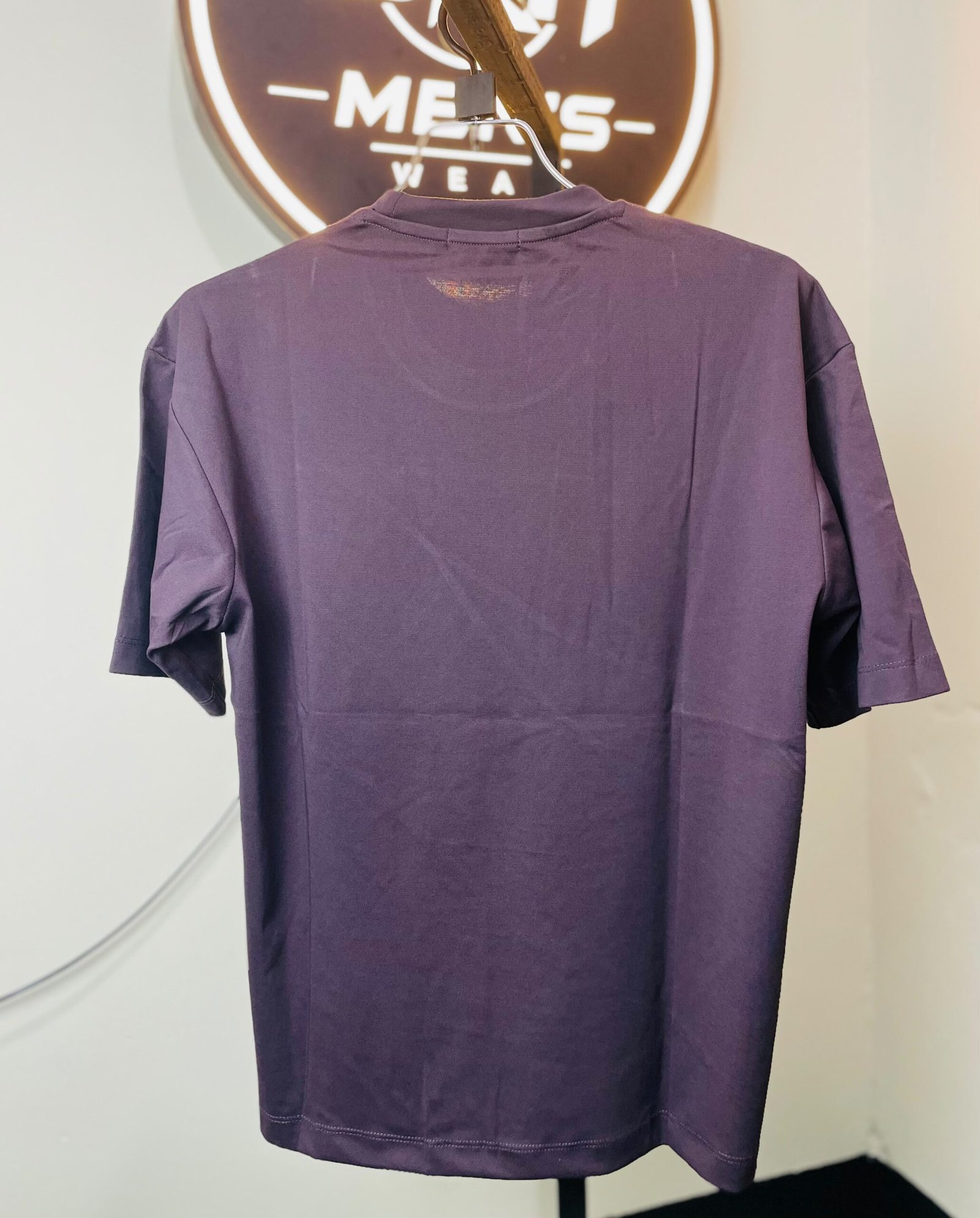 Purple Geometric Drop Shoulder T-Shirt - Image 2
