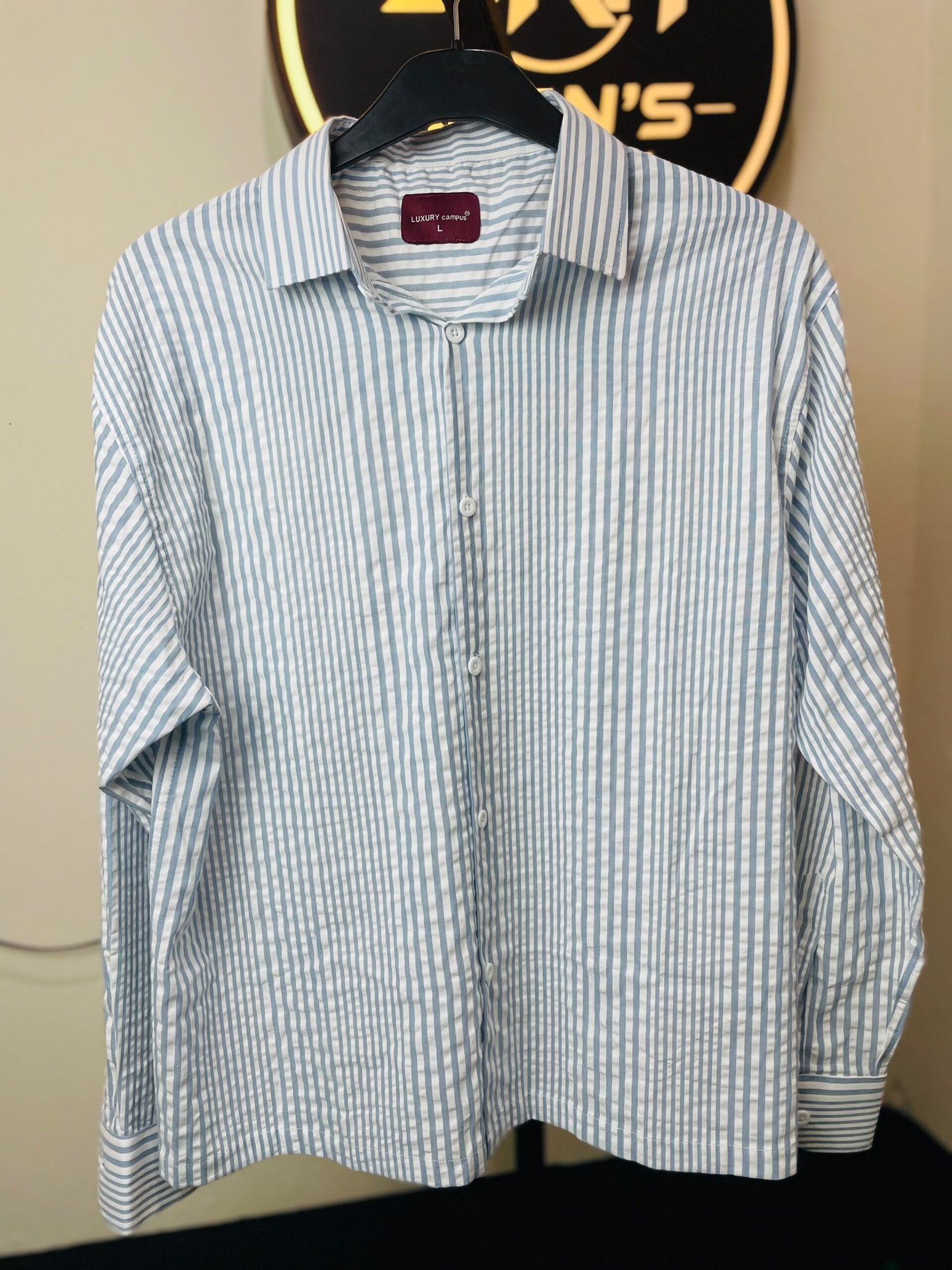Sky Blue Striped Shirt