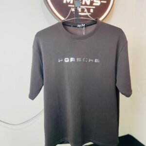 Porsche Minimalist Logo Dark Grey Oversized T-Shirt