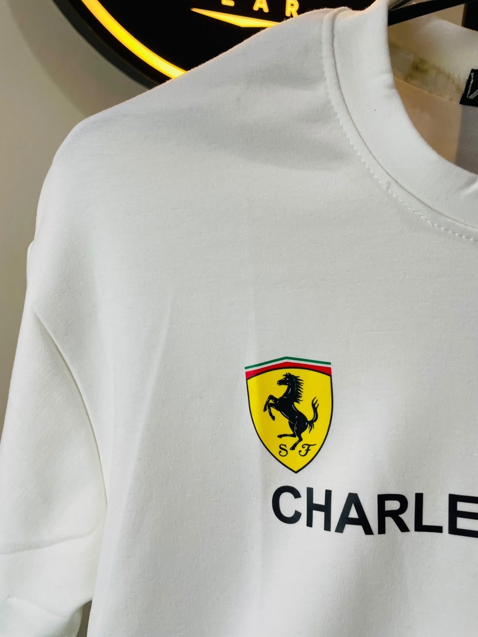 Ferrari Charles Leclerc 16 Formula 1 Oversized T-Shirt - Image 2